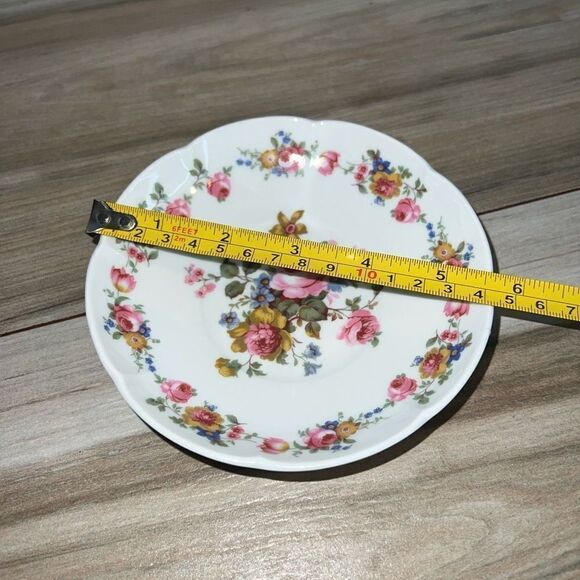 Vintage Limoges Floral Rose Porcelain Bowl White Pink And Green Made In France - Picture 3 of 11